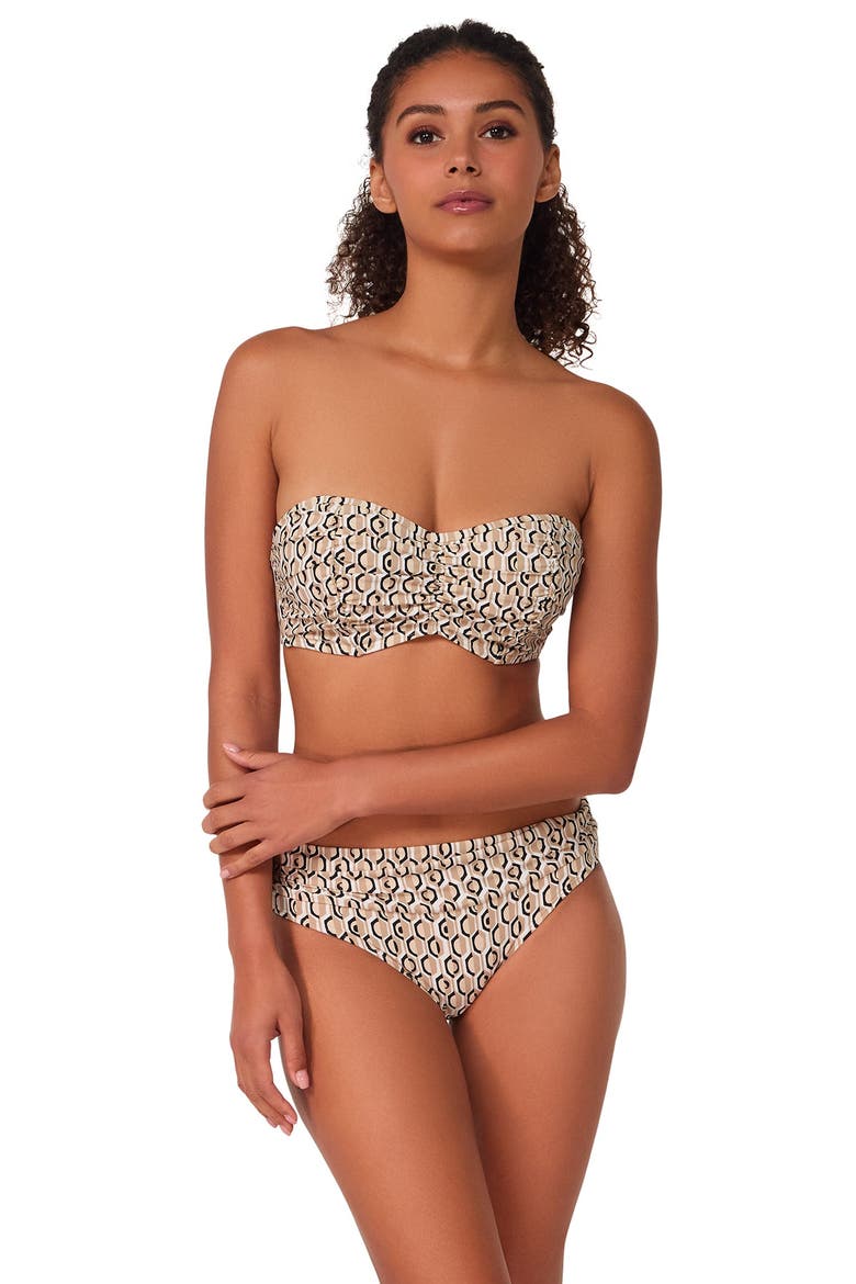 Loretta Bandeau Bikini Swimsuit Top - F Cup, Main, color, Sand Drift
