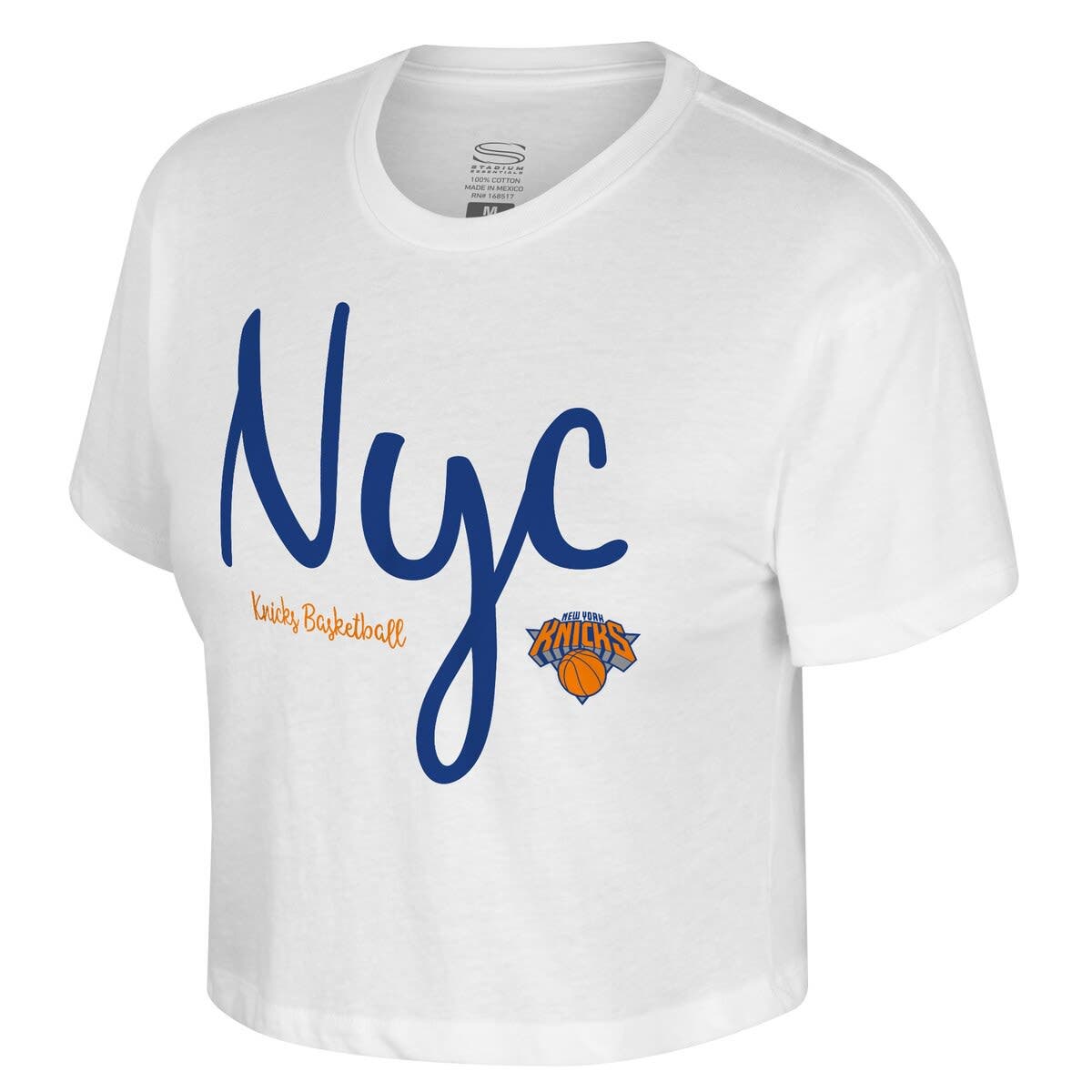 Women's Stadium Essentials White New York Knicks Cropped Third