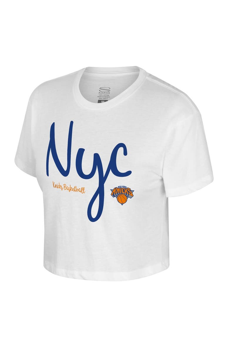 Women's Stadium Essentials White New York Knicks Cropped Third