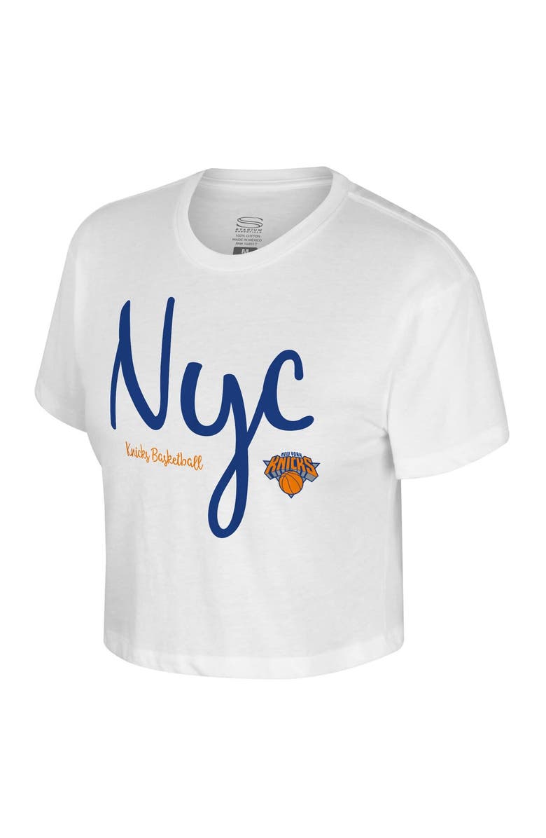 Stadium Essentials Women's Stadium Essentials White New York Knicks Cropped Third Quarter T-Shirt, Alternate, color, White