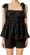 English Factory Sequins Bow Tank