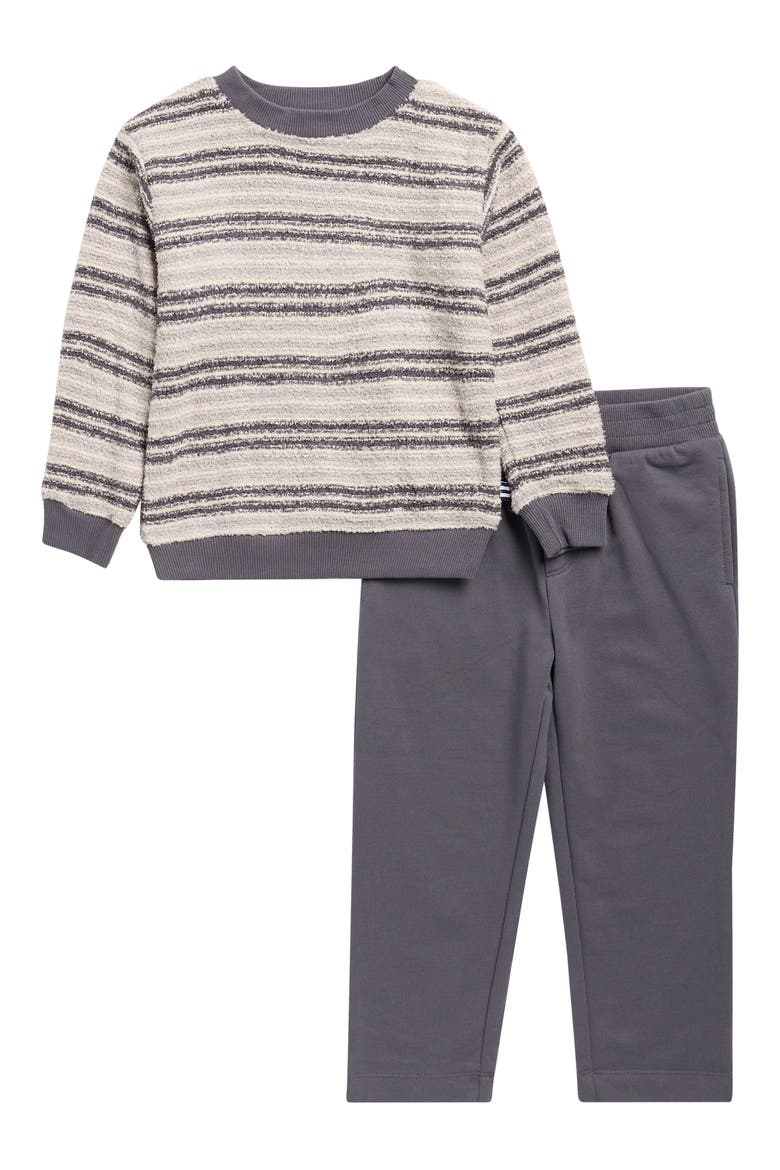Kids' Loopy Stripe Top & Pants Set, Main, color, GREY MARL