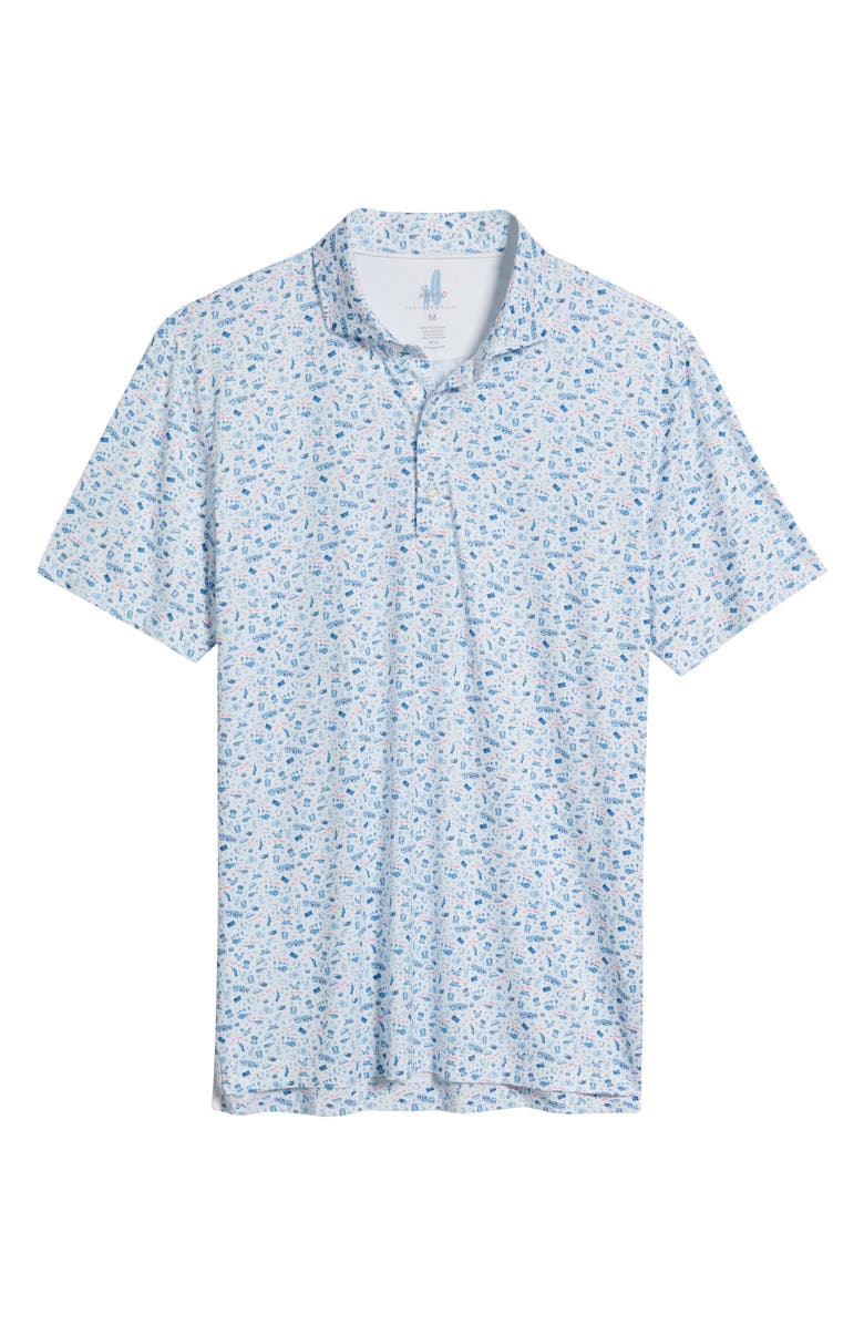 johnnie-O Jo Merica Icon Print Featherweight Performance Polo, Alternate, color, Barracuda