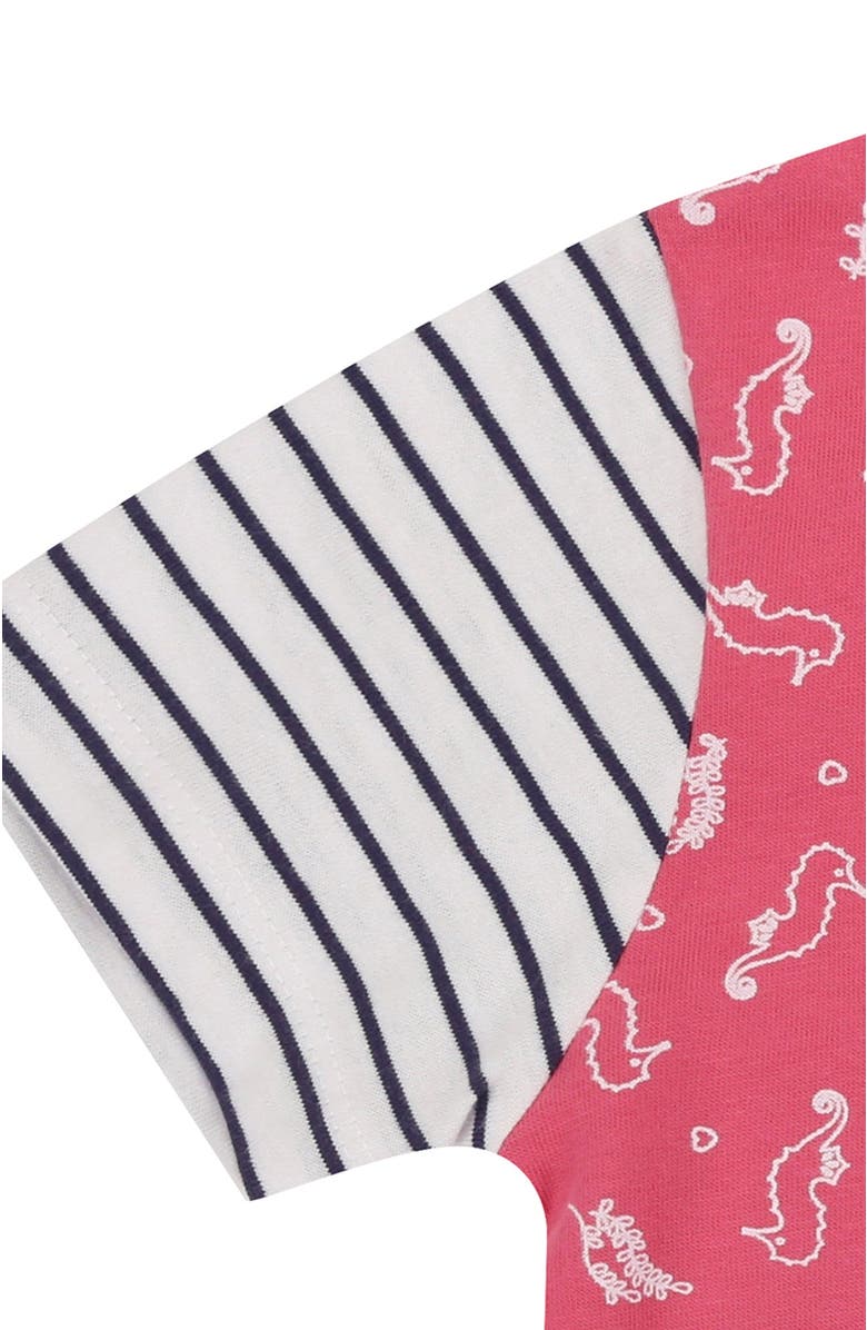 Lilly + Sid Organic Cotton Seahorse Print & Plain Top -2 Pack, Alternate, color, Multi