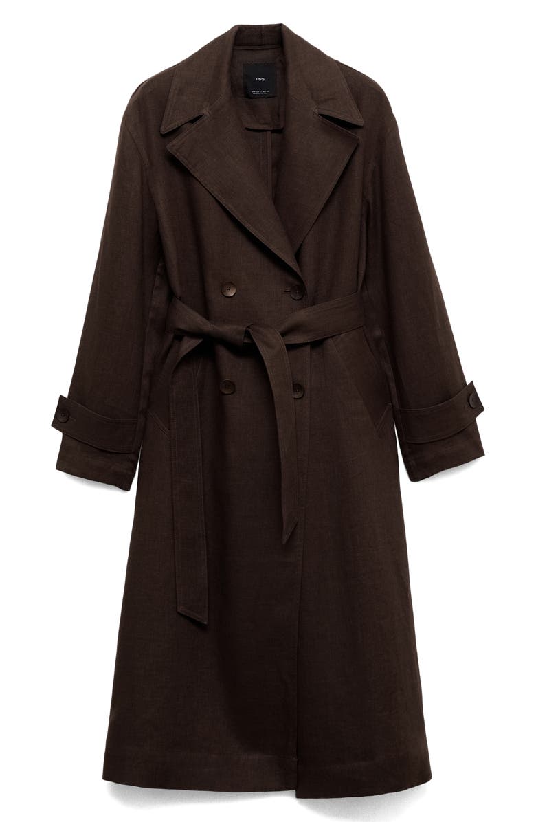 MANGO Linen Trench Coat, Main, color,