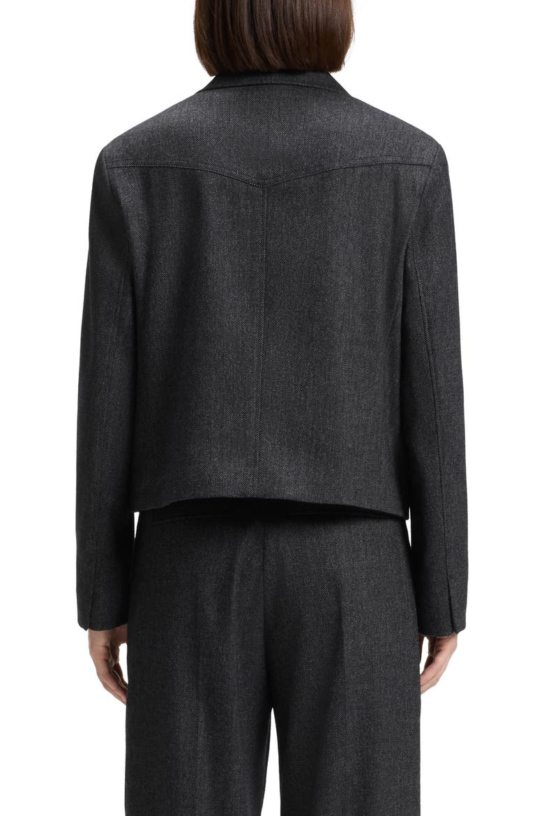 Jafleni Crop Stretch Flannel Jacket, Alternate, color, DK BU