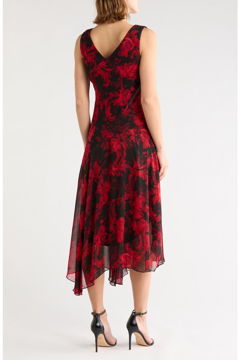 Handkerchief Hem Sleeveless Dress, Alternate, color, RED