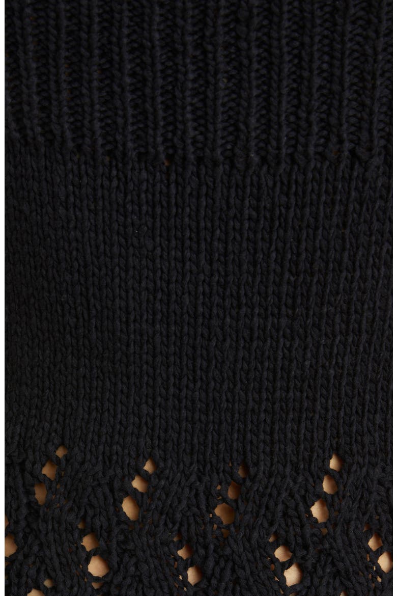 Studios Kamillo Open Stitch Cotton Sweater Minidress, Alternate, color, BLACK