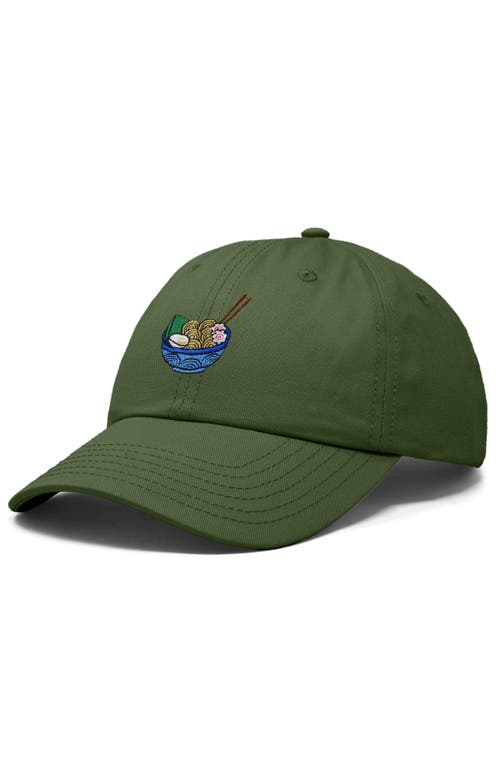 Dalix Noodles Embroidered Casual Cap In Olive