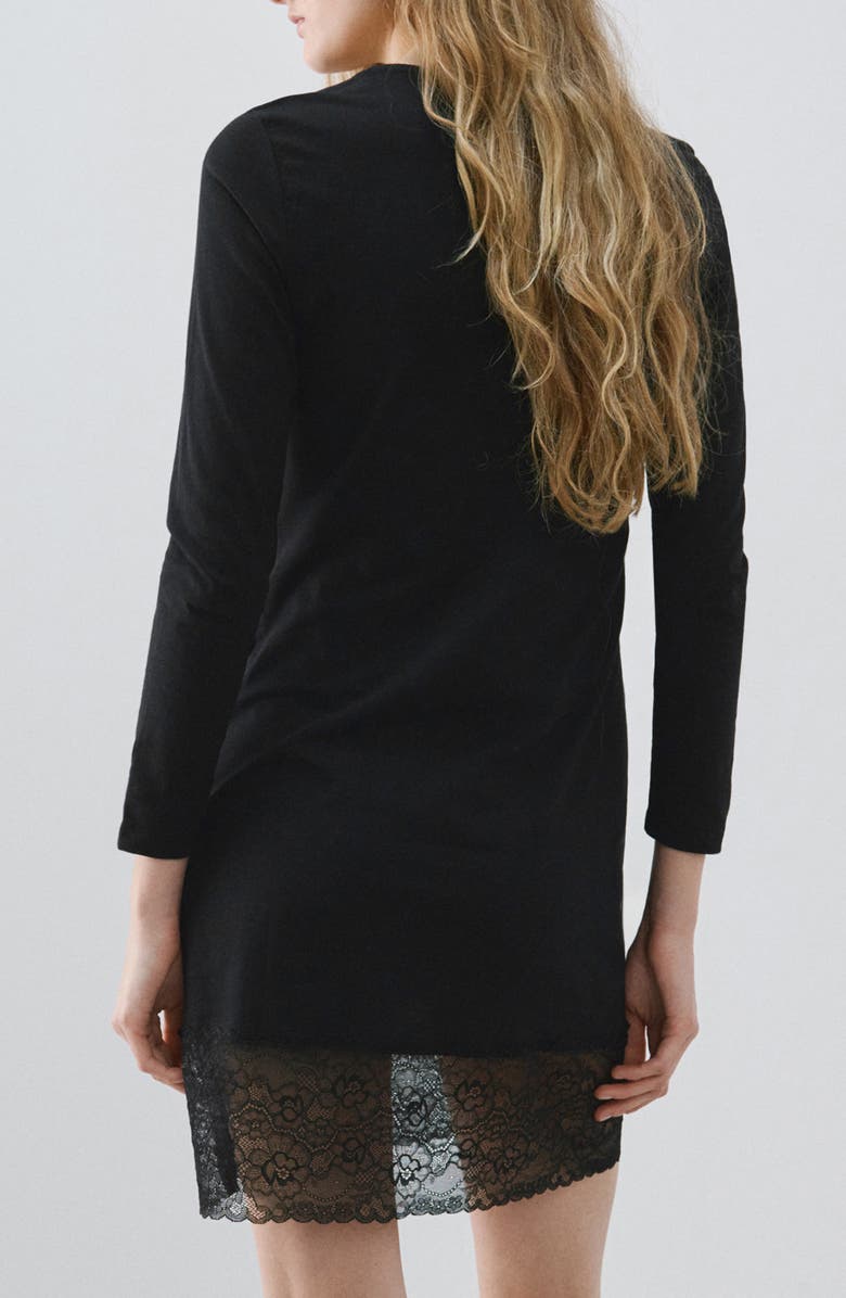 MANGO Lace Trim Nightgown, Alternate, color, 