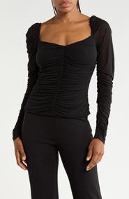 Diane von Furstenberg Princess Ruched Long Sleeve Top
