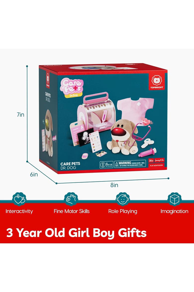 Kids Pretend Play Doctor Pink Vet Costume Set, Alternate, color, Multicolor