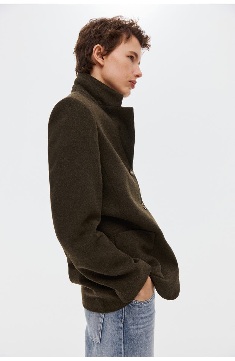 H&M Wool-blend Blazer, Alternate, color, Dark Khaki Green