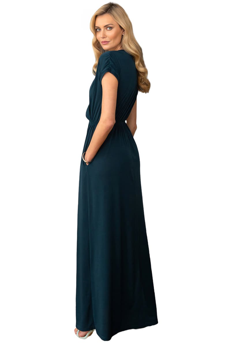 HotSquash London V-Neck Maxi Dress with Short Sleeves, Alternate, color, 
