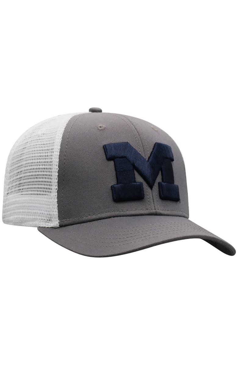 TOP OF THE WORLD Men's Top of the World Gray Michigan Wolverines Trucker Adjustable Hat, Alternate, color, Gray