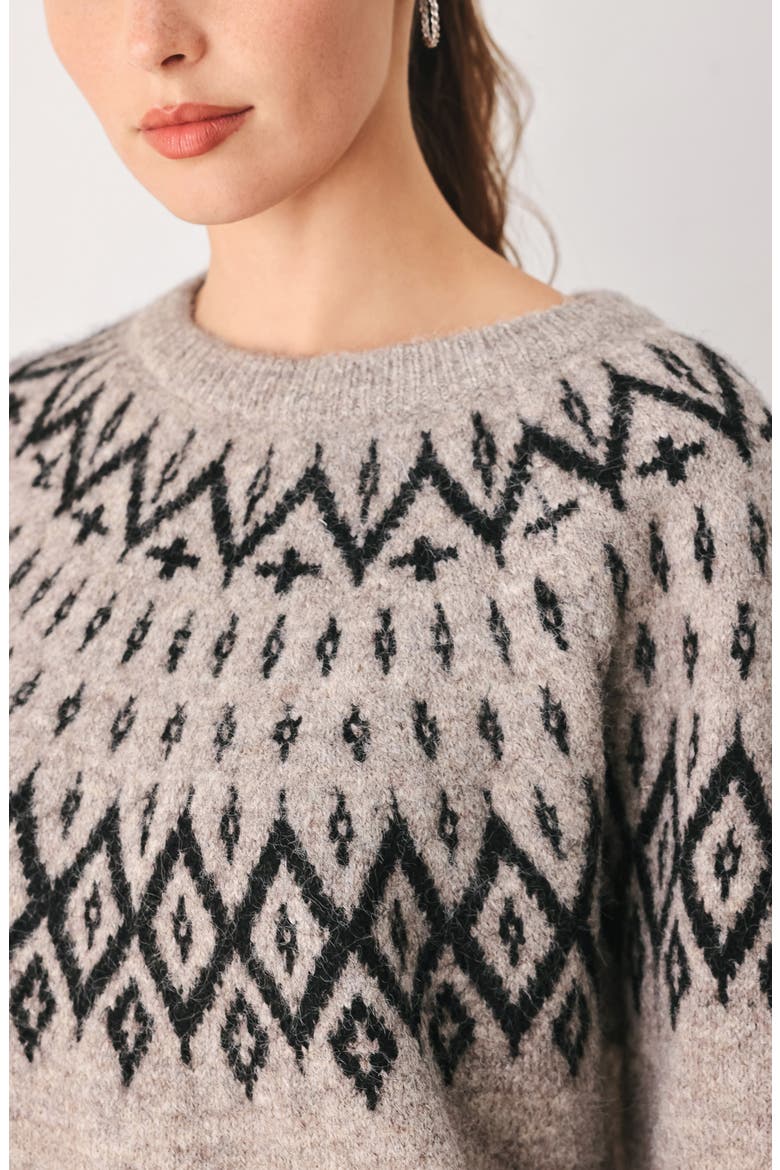 Fair Isle Crewneck Sweater, Alternate, color, TAUPE