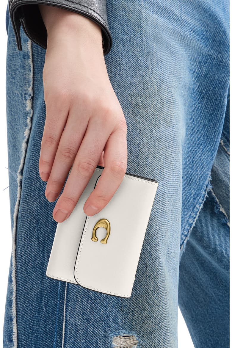 Essential Refined Calf Leather Wallet, Alternate, color, CHALK