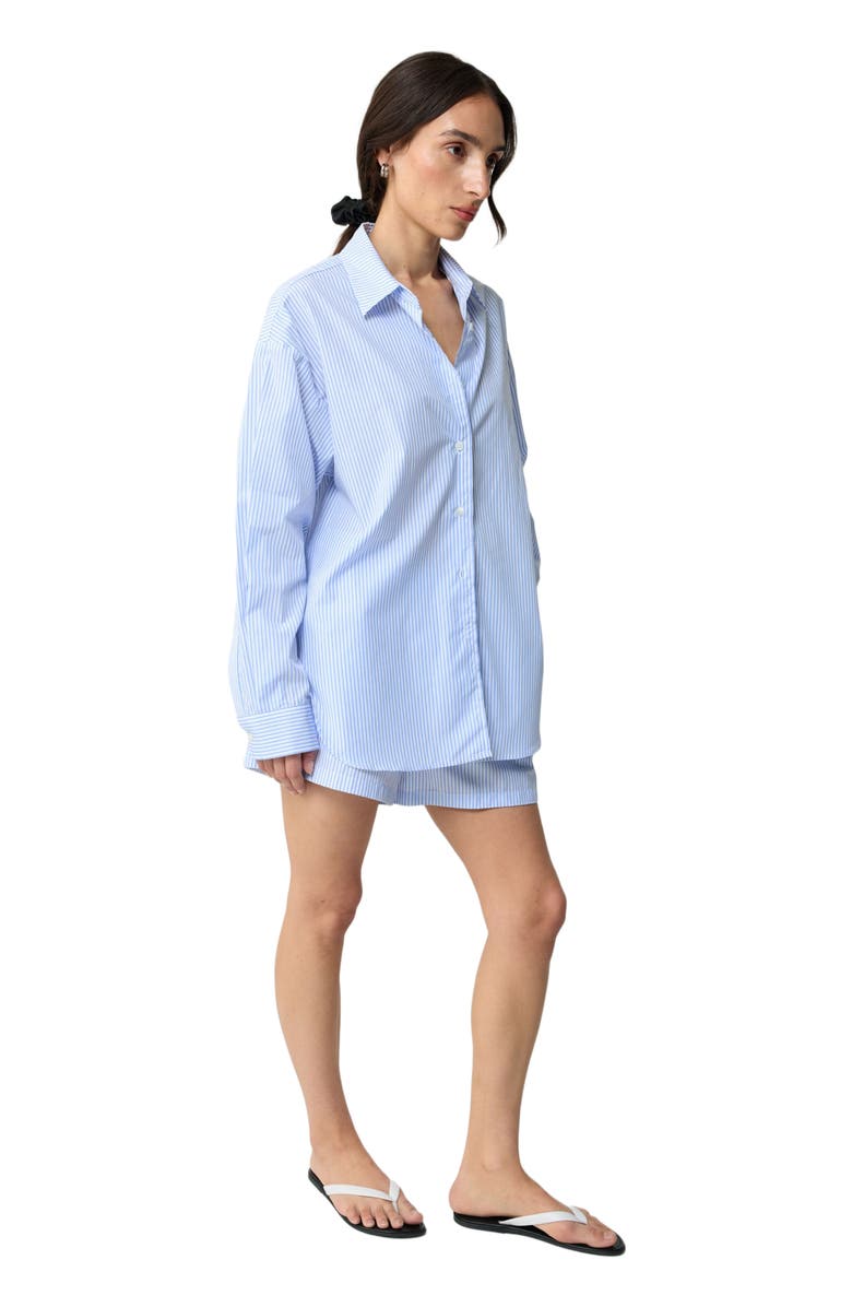 Almina Concept Oversized Cotton Shirt, Main, color, Craie Blue Stripe