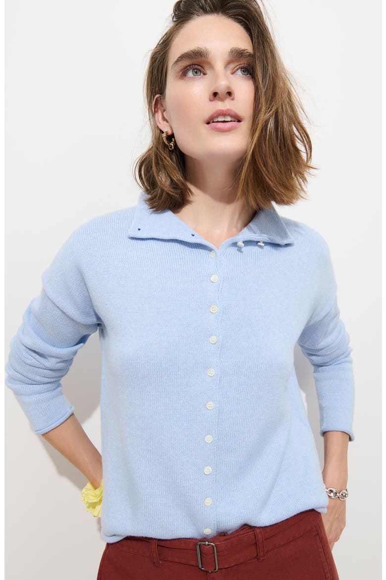 Taylor Cotton & Cashmere Cardigan, Alternate, color, HEATHER BLUE