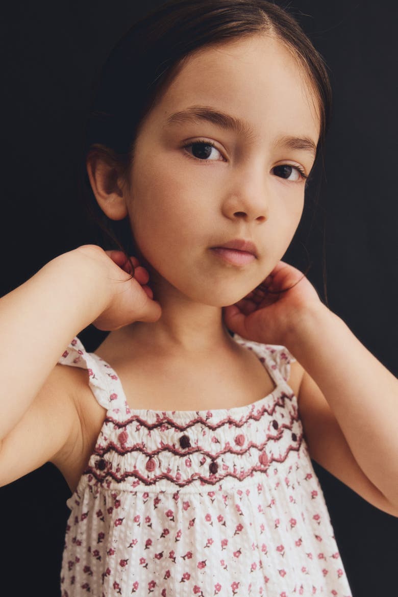 Floral-print Cotton Romper Suit, Alternate, color, White/floral