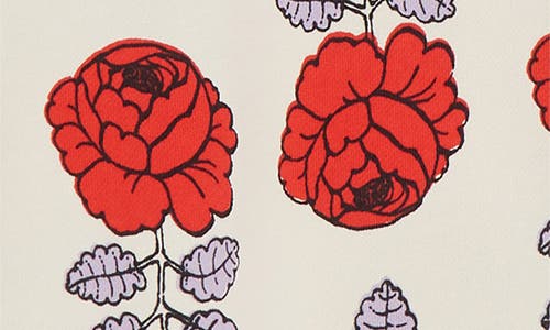 Marimekko Floral Print Sweatshirt In Off White Red Lilac