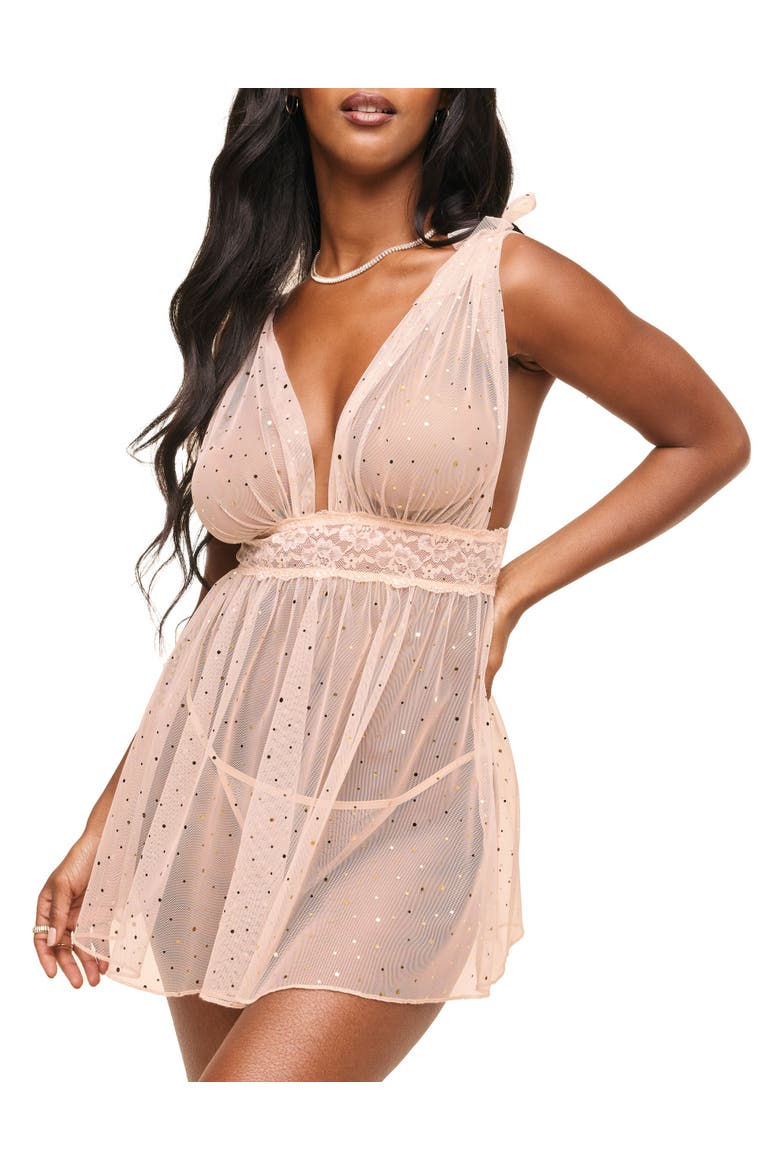 babydoll dress lingerie Yellow neck Neck Detail and matching panty Sexy Babydoll 4366-26