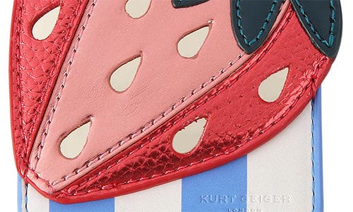 Kurt Geiger London Strawberry Magnetic Card Case In Open White
