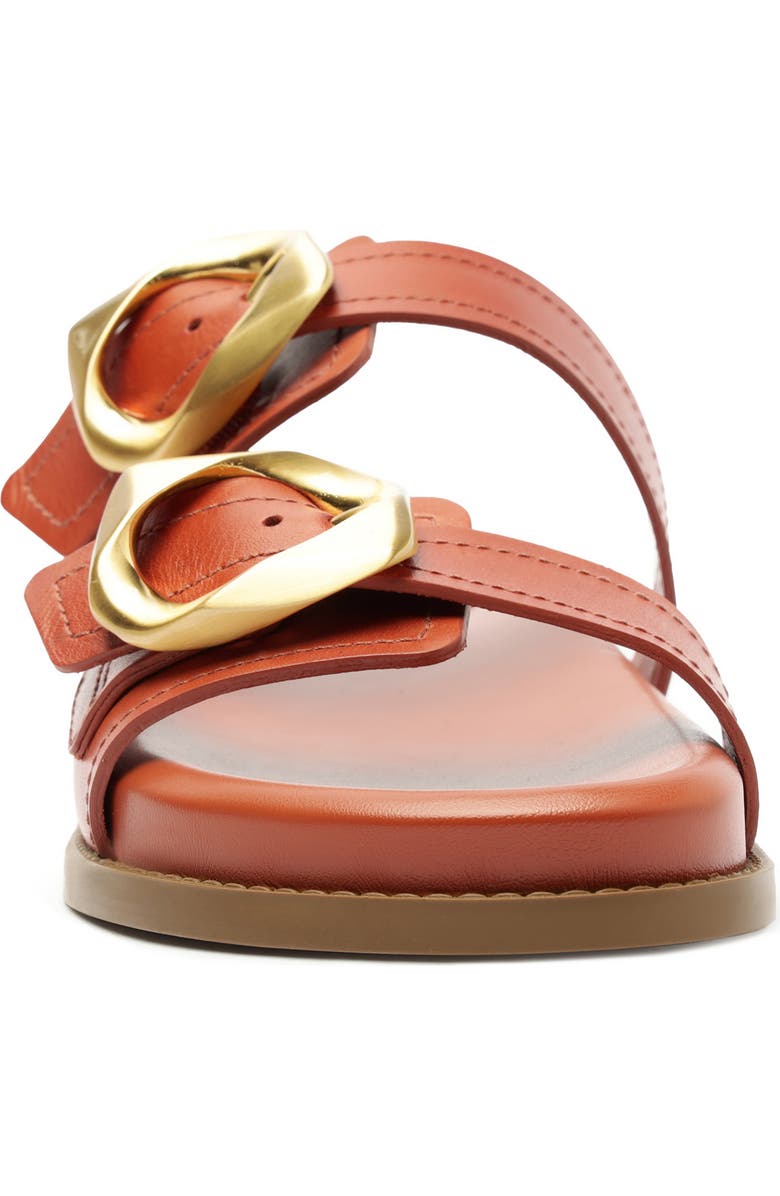 Schutz Olga Buckle Sporty Slide Sandal, Alternate, color, Sunset Ochre