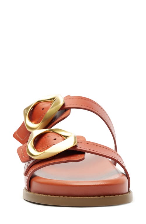 Shop Schutz Olga Buckle Sporty Slide Sandal In Sunset Ochre