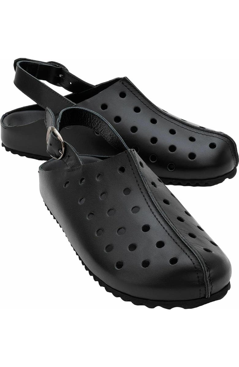 Forever & Always Shoes Justa Leather Clogs, Main, color, Black Leather