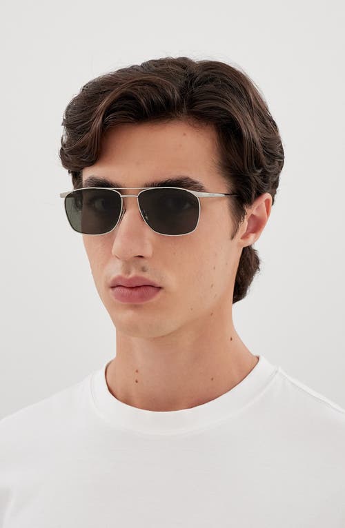 Saint Laurent Sl 796 Vincent 57mm Pilot Sunglasses In Silver