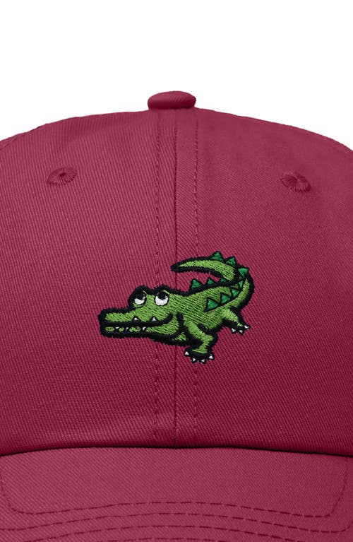 Dalix Alligator Embroidered Wildlife Cap In Maroon