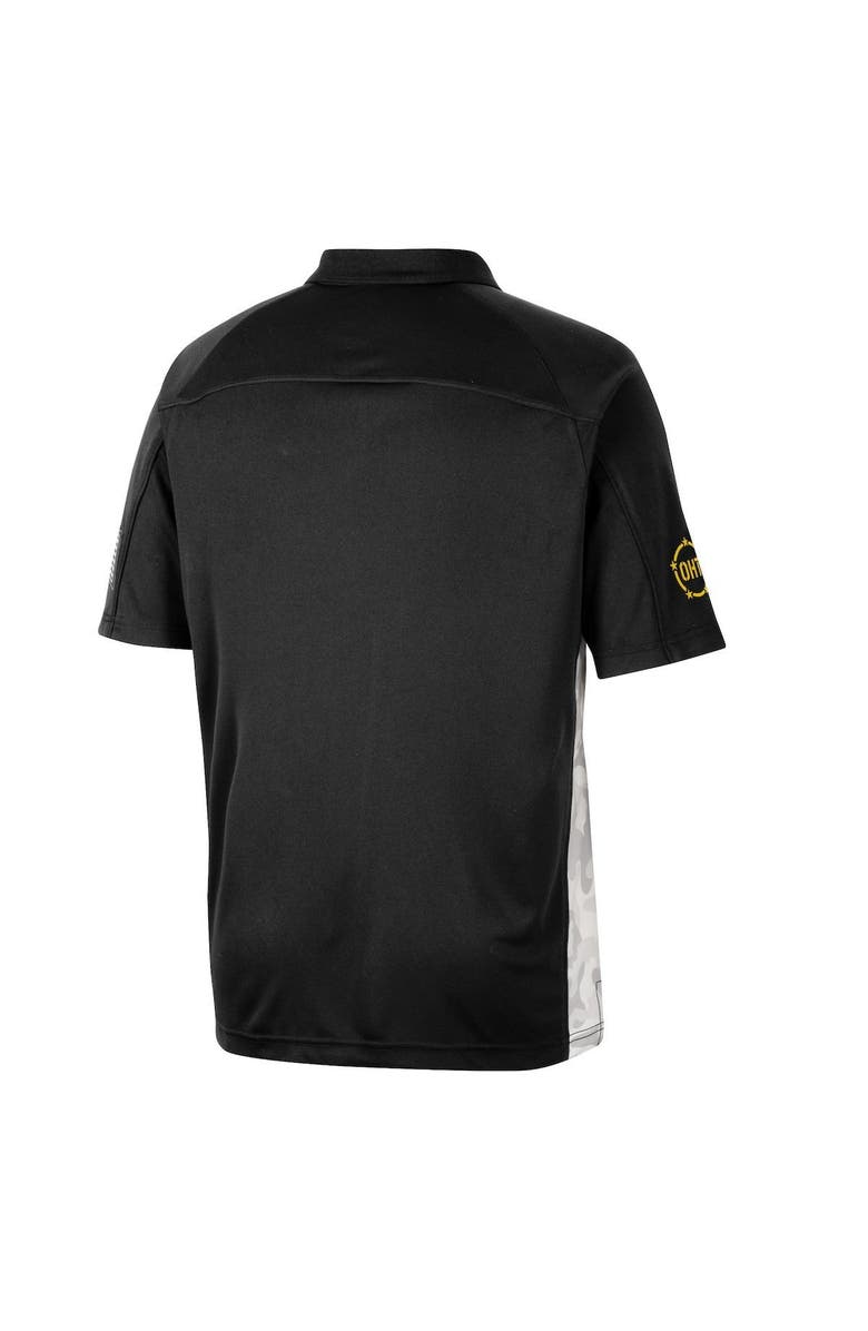 COLOSSEUM Men's Colosseum Black Iowa Hawkeyes OHT Military Appreciation Snow Camo Polo, Alternate, color, Black