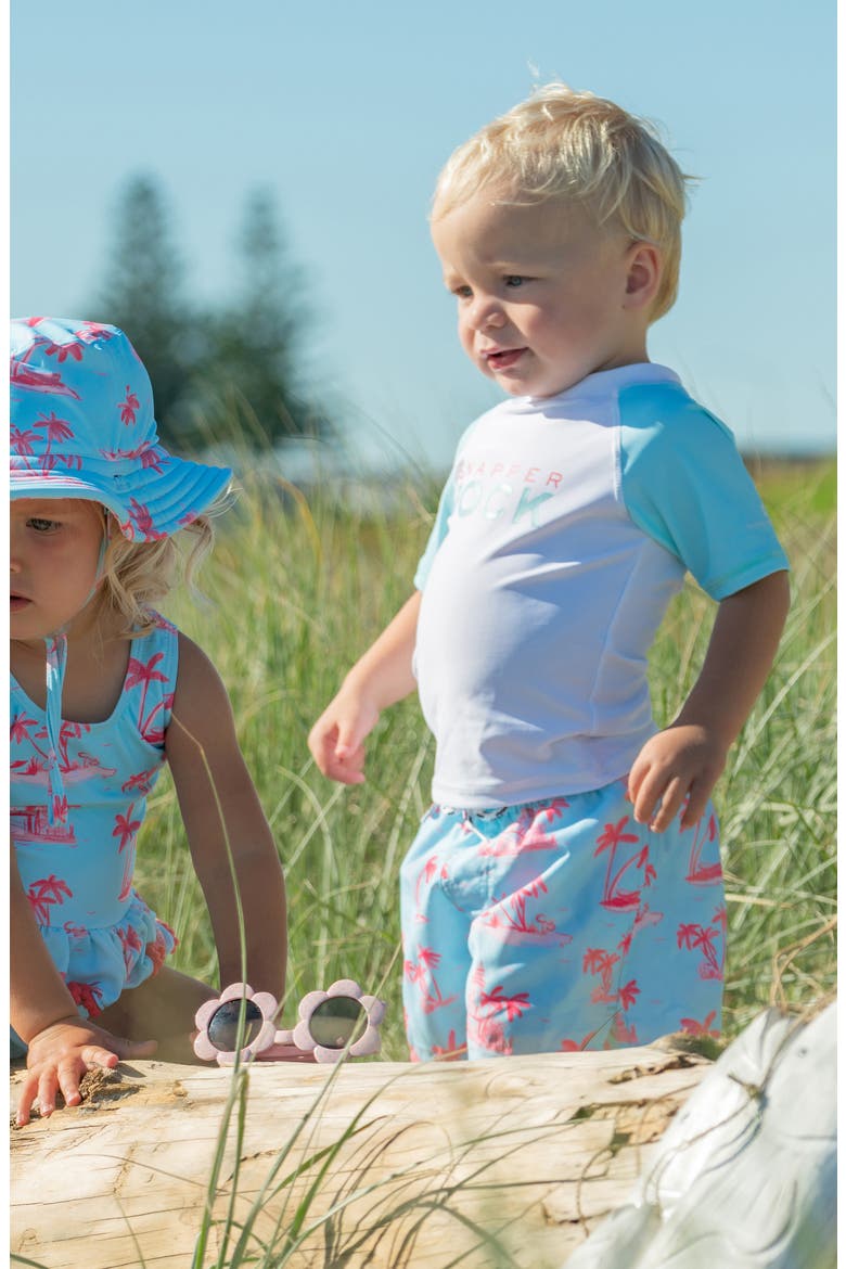 Kids' Lighthouse Island Two-Piece Rashguard Swimsuit, Alternate, color, BLUE