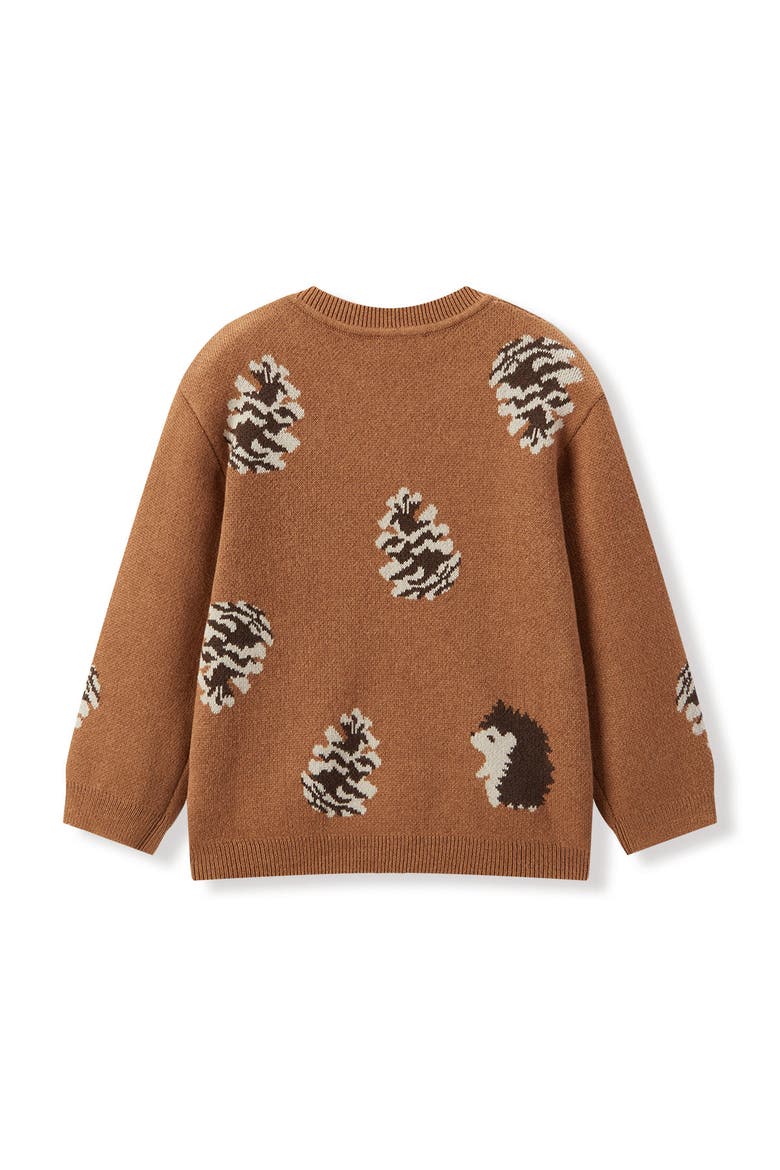 Knitted Sweater, Alternate, color, Pinecone & Hedgehog