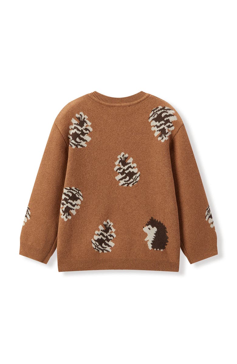 Milkbarn Knitted Sweater, Alternate, color, Pinecone & Hedgehog