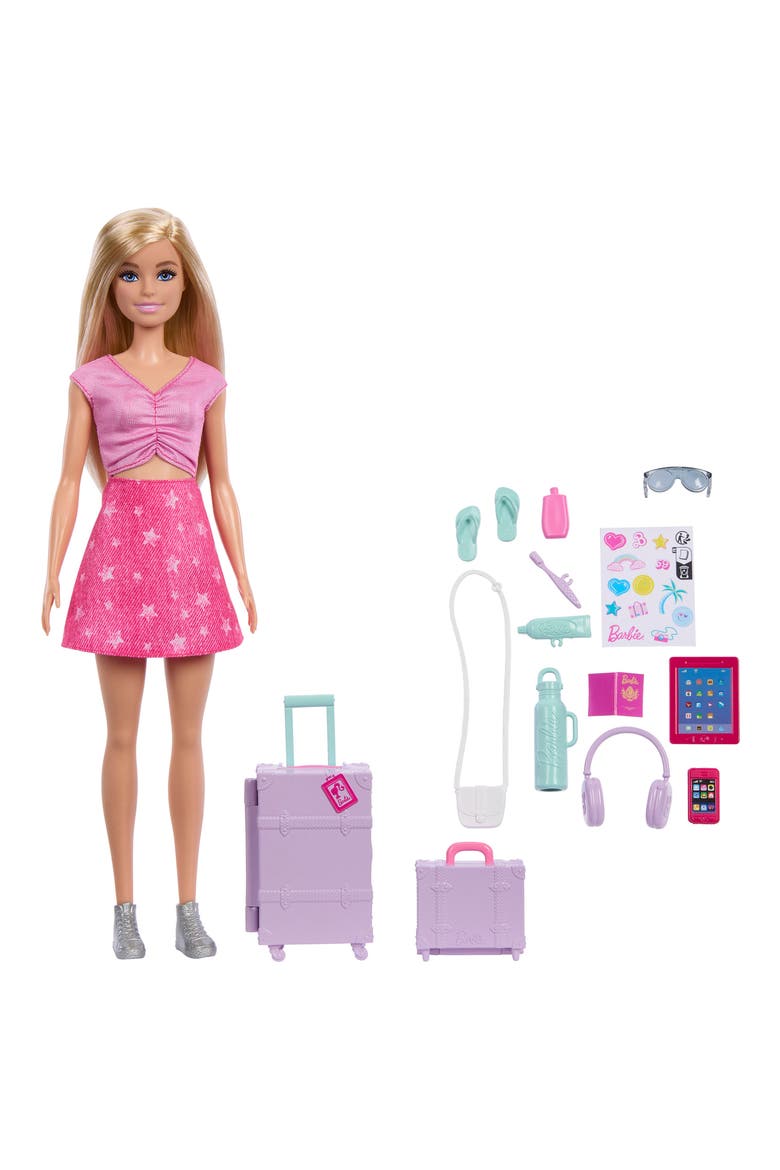 Kids' Malibu Travel Barbie Doll Set, Main, color, NONE