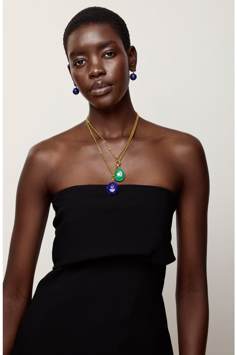Glass Drift Pendant Necklace, Alternate, color, GREEN