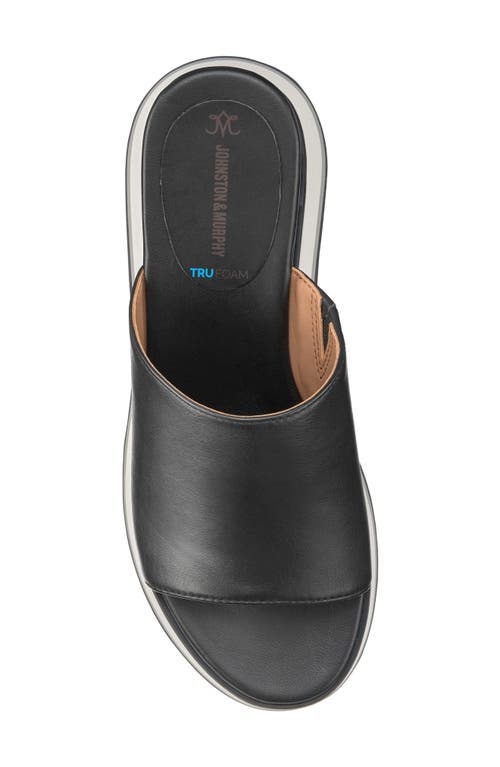 Johnston & Murphy Colleen Platform Wedge Slide Sandal In Black Nappa Leather
