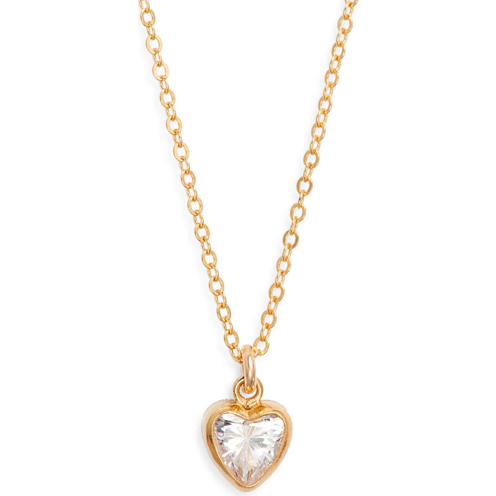 Set & Stones Amy Cubic Zirconia Heart Pendant Necklace In Gold