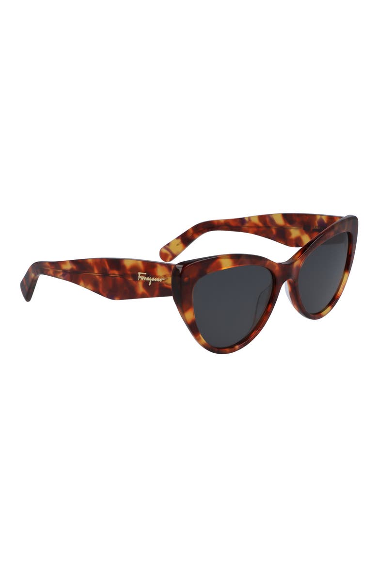 Salvatore Ferragamo 56mm Cat Eye Sunglasses, Alternate, color, TORTOISE