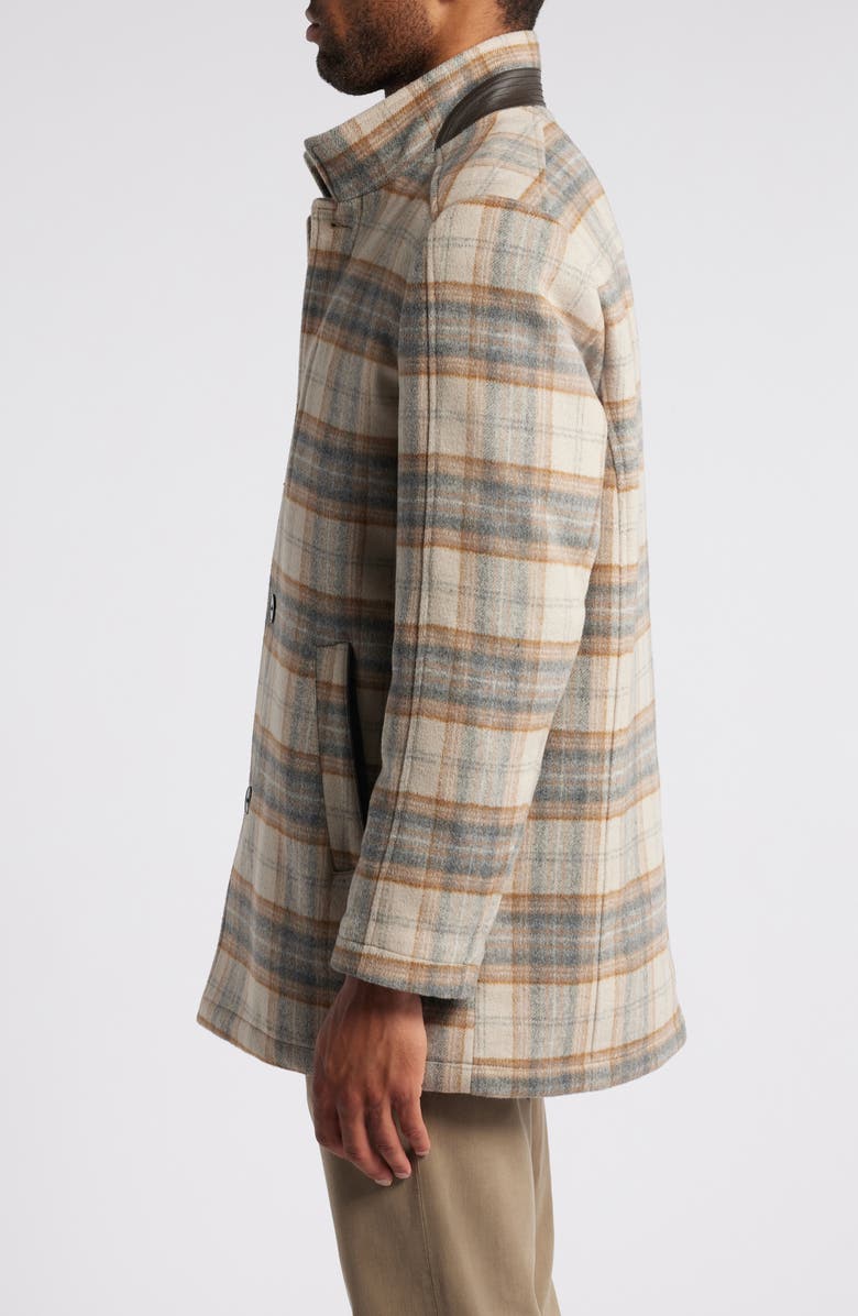 Johnston & Murphy Upton Plaid Car Coat with Removable Bib, Alternate, color, 