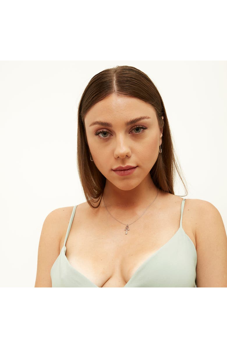 Spero London Sterling Silver Egyptian Ankh Necklace, Alternate, color, Silver