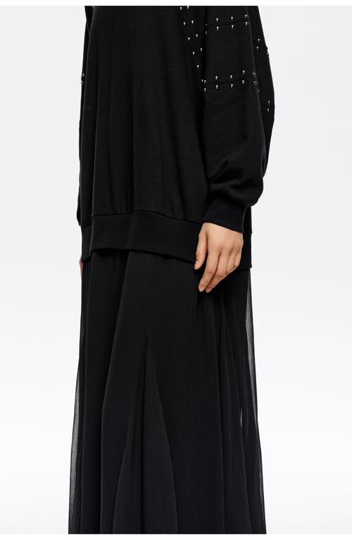 Bimba Y Lola Studded Sweatshirt Dress In Black