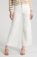 PAIGE Anessa High Waist Raw Hem Wide Leg Jeans