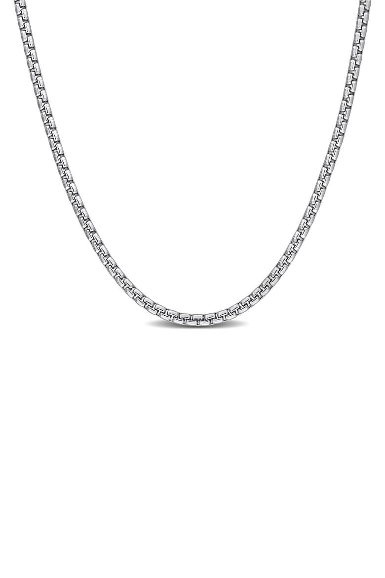 Box Link Chain Necklace, 1.10mm, Main, color, SILVER