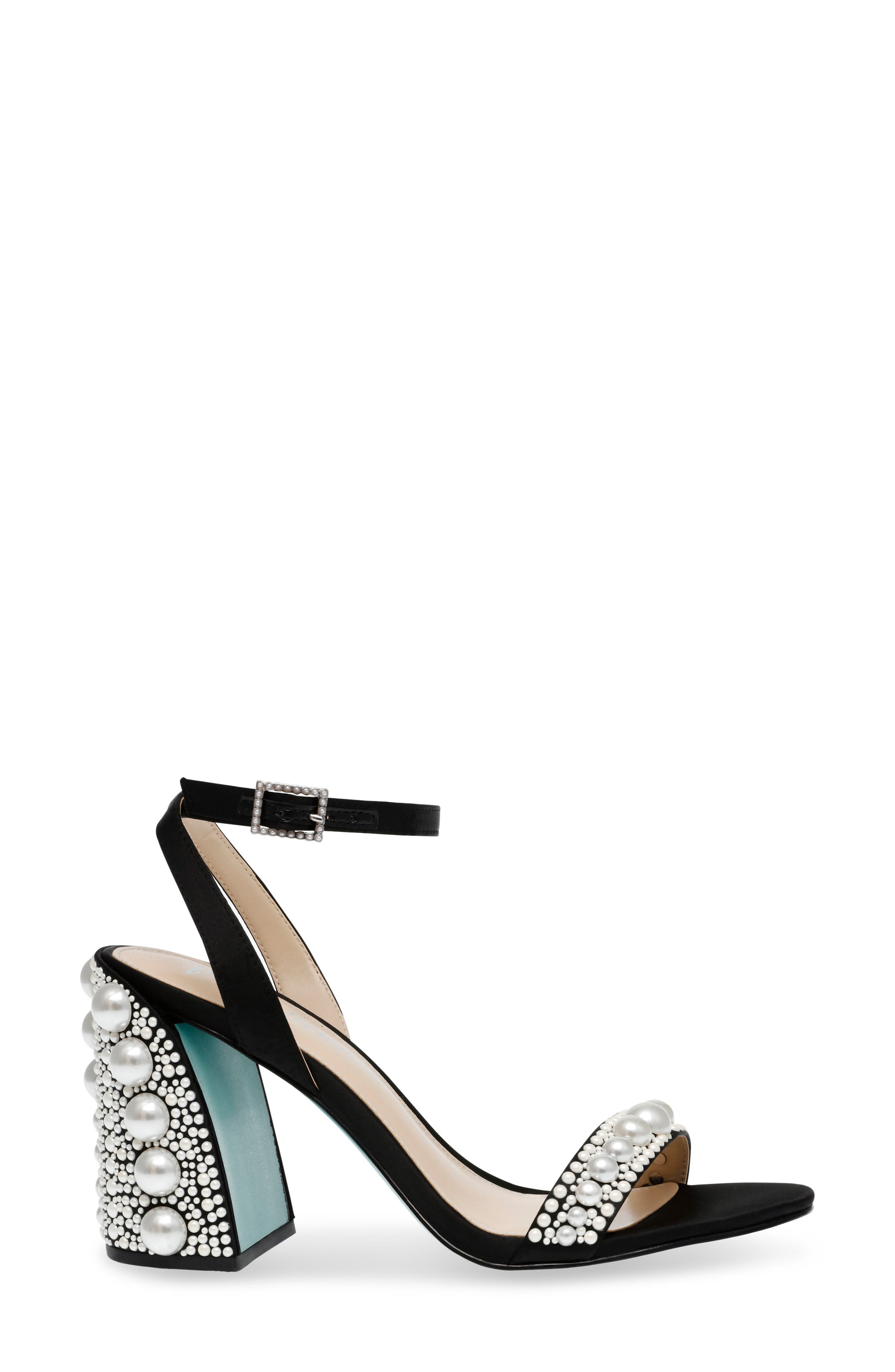 Betsey Johnson Lexi Imitation Pearl Ankle Strap Sandal, Alternate, color, 