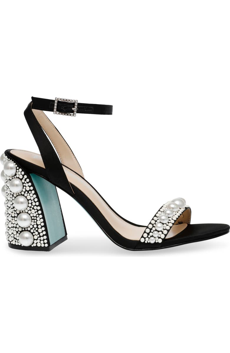 Betsey Johnson Lexi Imitation Pearl Ankle Strap Sandal, Alternate, color,