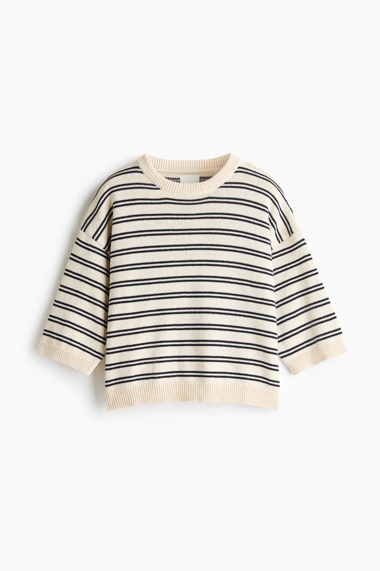 Knitted T-shirt, Alternate, color, Cream/striped