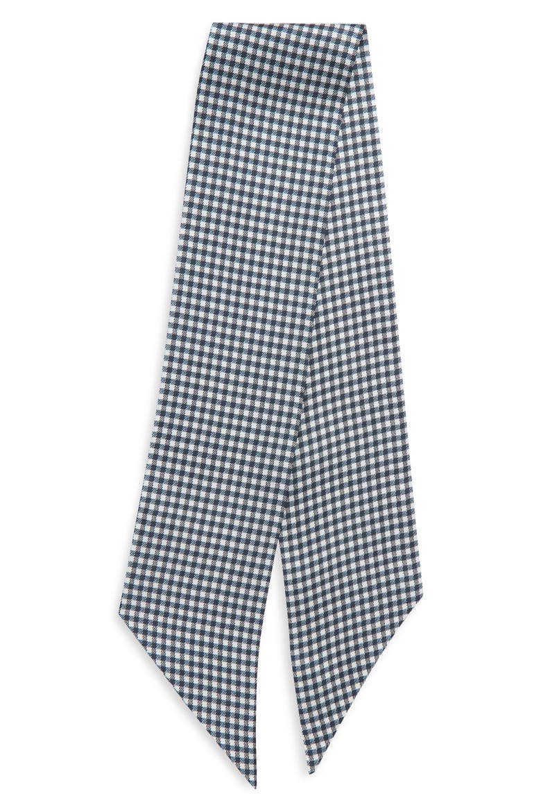 Gingham Ribbon Silk Scarf, Alternate, color, COASTAL BLUE